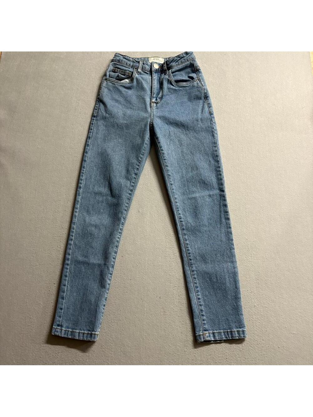 Cotton On Stretch Mom Jeans Womens US 4 Blue Denim High Rise Tapered Leg